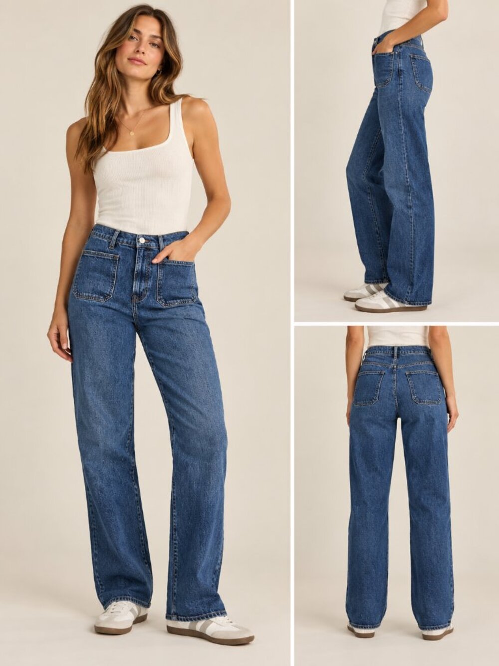 Reformation Alyssa High Rise Wide Leg Long Jeans Size 31 Blue Denim